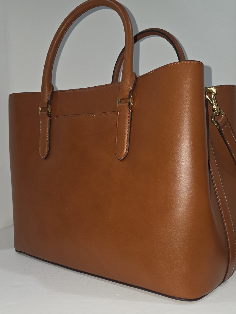 NWT ✅ LAUREN RALPH LAUREN Leather Large Marcy Satchel ⭐ Dust Bag + LRL Card - Picture 15 of 16